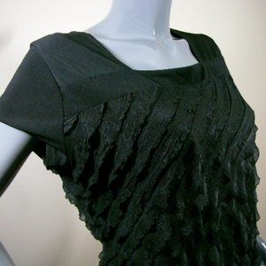 Harve Bernard Black Sheer Top Size Large